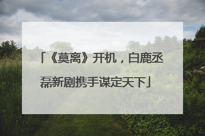 《莫离》开机，白鹿丞磊新剧携手谋定天下