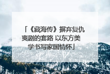 《藏海传》摒弃复仇爽剧的套路 以东方美学书写家国情怀