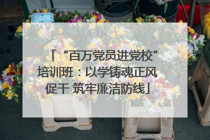 “百万党员进党校”培训班：以学铸魂正风促干 筑牢廉洁防线