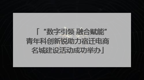 “数字引领 融合赋能”青年科创新锐助力宿迁电商名城建设活动成功举办