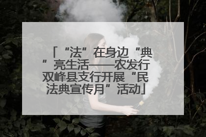 “法”在身边“典”亮生活——农发行双峰县支行开展“民法典宣传月”活动