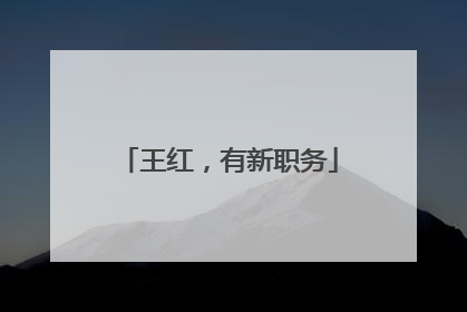 王红，有新职务