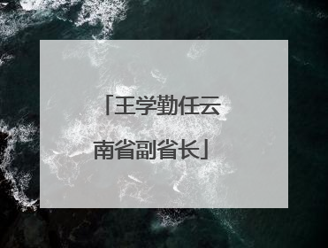 王学勤任云南省副省长