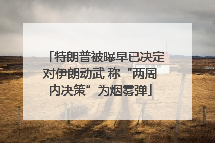 特朗普被曝早已决定对伊朗动武 称“两周内决策”为烟雾弹