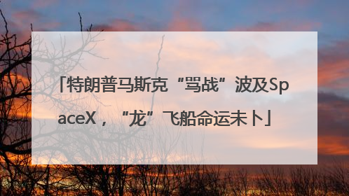 特朗普马斯克“骂战”波及SpaceX，“龙”飞船命运未卜