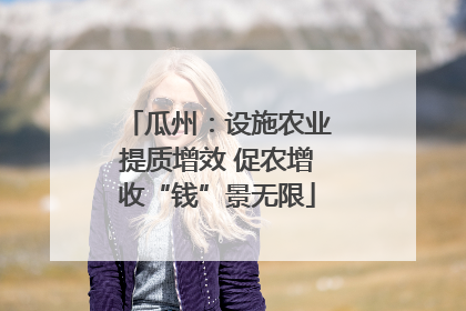 瓜州：设施农业提质增效 促农增收“钱”景无限