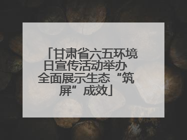 甘肃省六五环境日宣传活动举办 全面展示生态“筑屏”成效