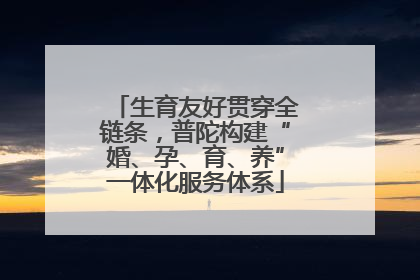 生育友好贯穿全链条，普陀构建“婚、孕、育、养”一体化服务体系