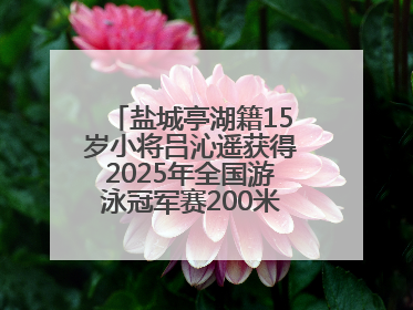 盐城亭湖籍15岁小将吕沁遥获得2025年全国游泳冠军赛200米蛙泳项目冠军