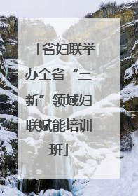 省妇联举办全省“三新”领域妇联赋能培训班