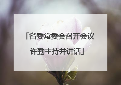 省委常委会召开会议 许勤主持并讲话