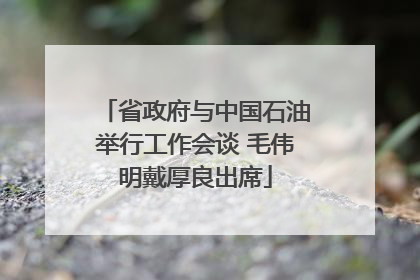 省政府与中国石油举行工作会谈 毛伟明戴厚良出席