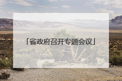 省政府召开专题会议