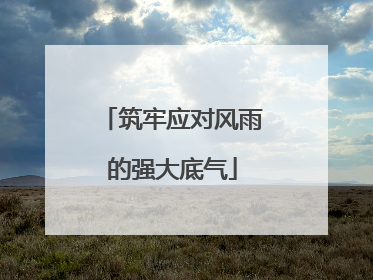 筑牢应对风雨的强大底气