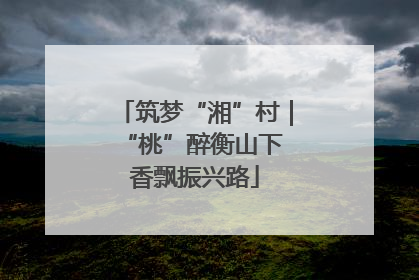 筑梦“湘”村｜“桃”醉衡山下 香飘振兴路