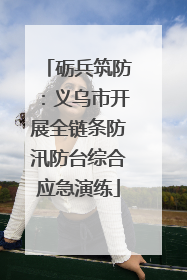 砺兵筑防：义乌市开展全链条防汛防台综合应急演练
