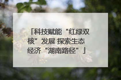 科技赋能“红绿双核”发展 探索生态经济“湖南路径”
