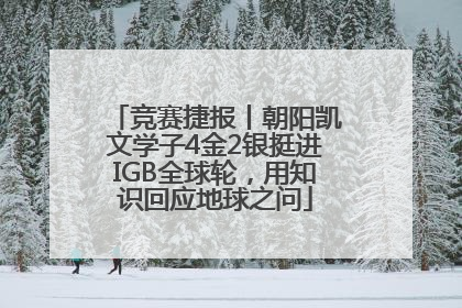 竞赛捷报丨朝阳凯文学子4金2银挺进IGB全球轮，用知识回应地球之问