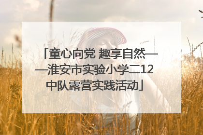 童心向党 趣享自然——淮安市实验小学二12中队露营实践活动