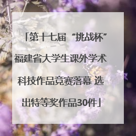 第十七届“挑战杯”福建省大学生课外学术科技作品竞赛落幕 选出特等奖作品30件