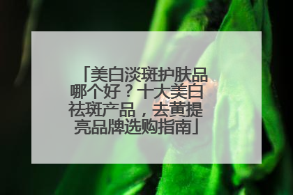 美白淡斑护肤品哪个好？十大美白祛斑产品，去黄提亮品牌选购指南