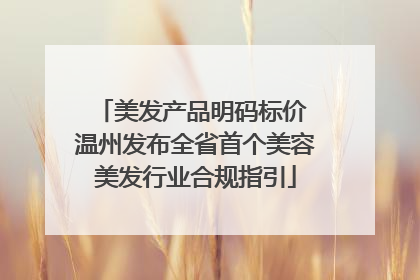 美发产品明码标价 温州发布全省首个美容美发行业合规指引