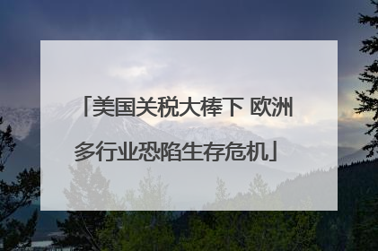 美国关税大棒下 欧洲多行业恐陷生存危机