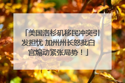 美国洛杉矶移民冲突引发担忧 加州州长怒批白宫煽动紧张局势！