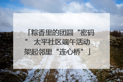 粽香里的团圆“密码” 太平社区端午活动架起邻里“连心桥”