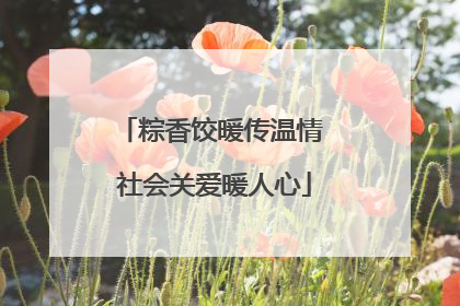 粽香饺暖传温情 社会关爱暖人心