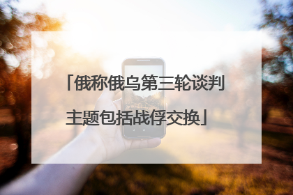 俄称俄乌第三轮谈判主题包括战俘交换