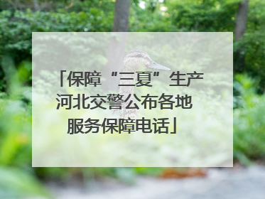 保障“三夏”生产 河北交警公布各地服务保障电话