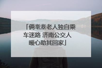 俩耄耋老人独自乘车迷路 济南公交人暖心助其回家