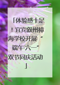 体验感十足！宜宾叙州樟海学校开展“端午·六一”双节同庆活动