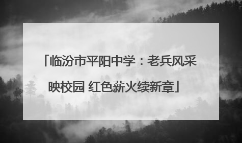 临汾市平阳中学：老兵风采映校园 红色薪火续新章