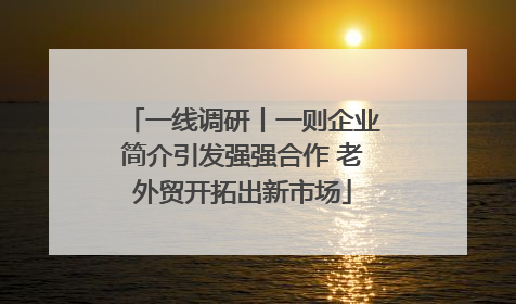 一线调研丨一则企业简介引发强强合作 老外贸开拓出新市场