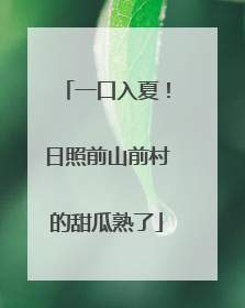 一口入夏！日照前山前村的甜瓜熟了