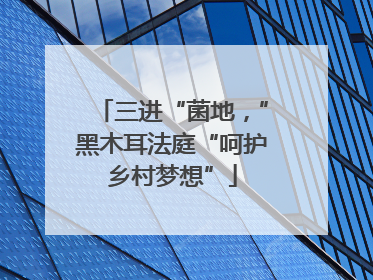 三进“菌地，”黑木耳法庭“呵护乡村梦想”