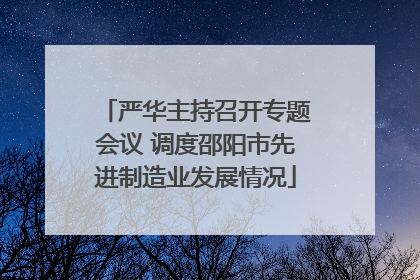 严华主持召开专题会议 调度邵阳市先进制造业发展情况