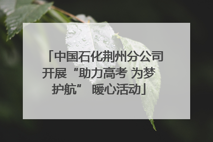 中国石化荆州分公司开展“助力高考 为梦护航” 暖心活动