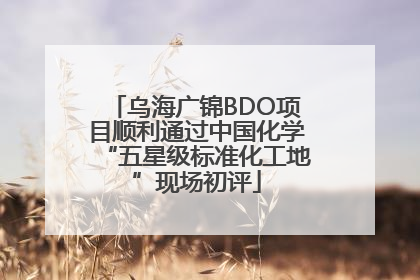 乌海广锦BDO项目顺利通过中国化学“五星级标准化工地”现场初评