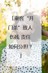乘客“开门杀”致人伤残 责任如何分担？
