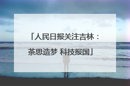 人民日报关注吉林:茶思造梦 科技报国