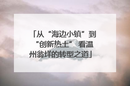 从“海边小镇”到“创新热土” 看温州翁垟的转型之道