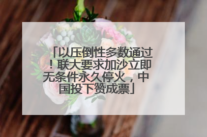 以压倒性多数通过！联大要求加沙立即无条件永久停火，中国投下赞成票