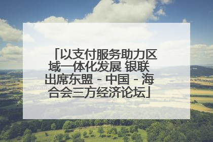 以支付服务助力区域一体化发展 银联出席东盟－中国－海合会三方经济论坛