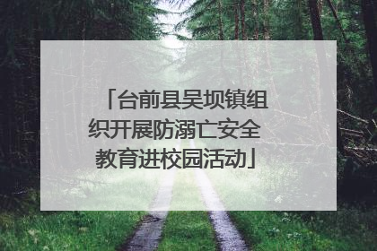 台前县吴坝镇组织开展防溺亡安全教育进校园活动
