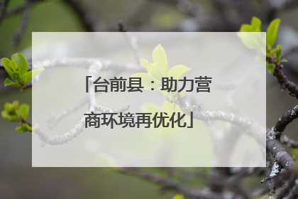 台前县：助力营商环境再优化