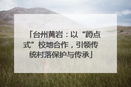 台州黄岩：以“蹲点式”校地合作，引领传统村落保护与传承