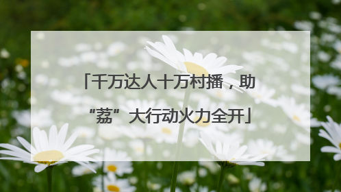千万达人十万村播，助“荔”大行动火力全开